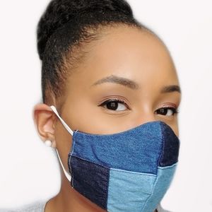 Denim Colorblock Fashion Face Mask